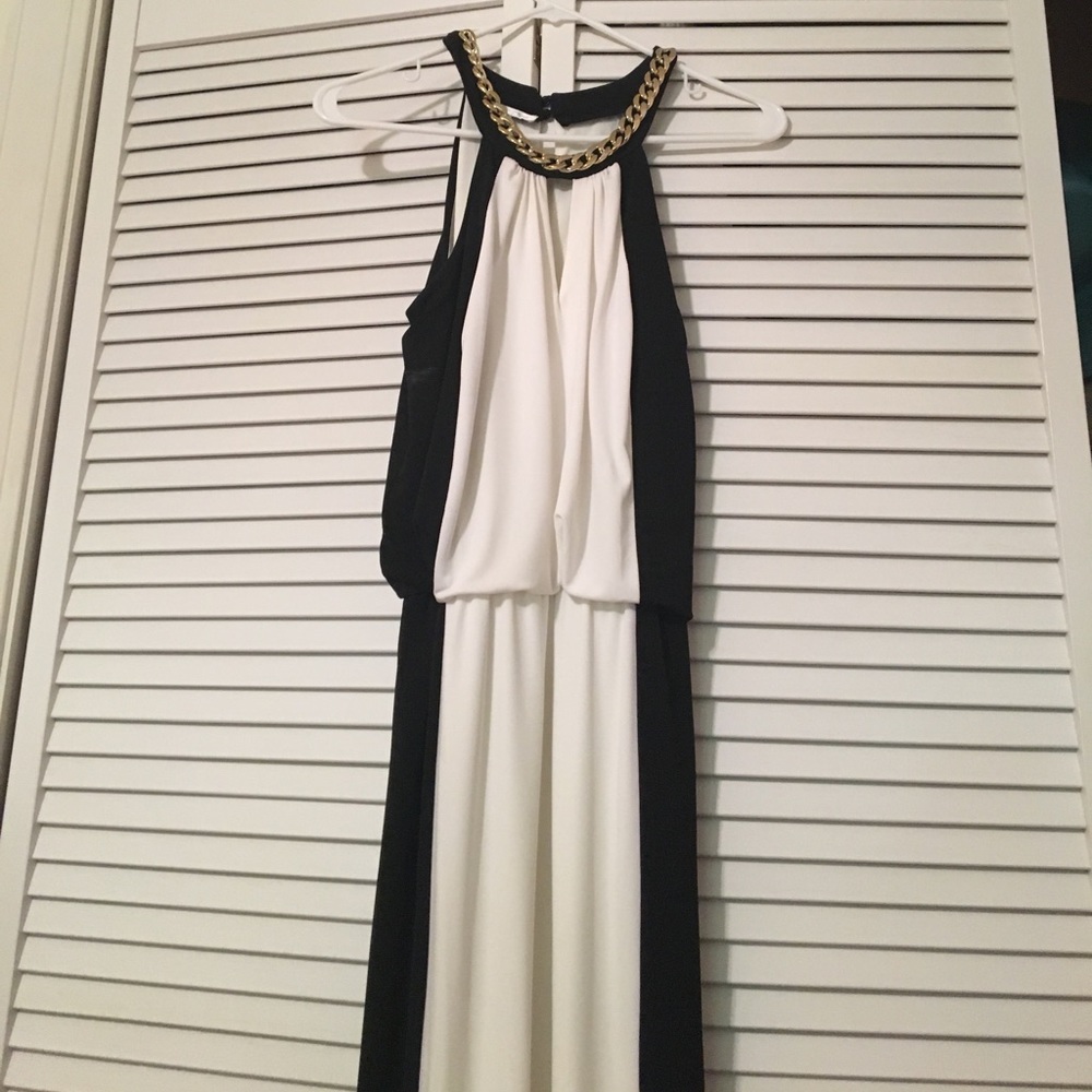 Black and white formal dress
