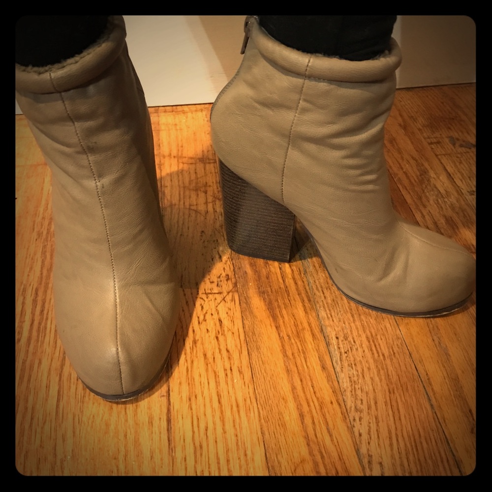 Forever 21 ankle boots with fur inside.