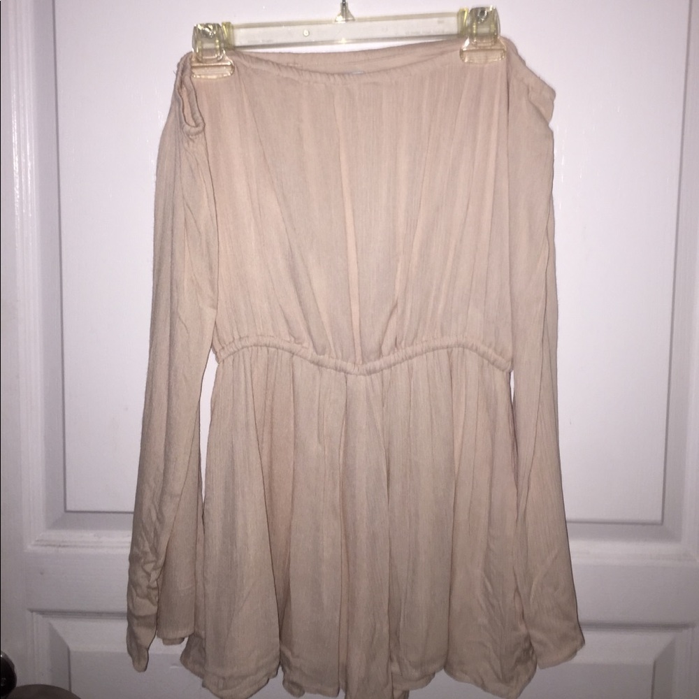 Off the shoulder beige romper