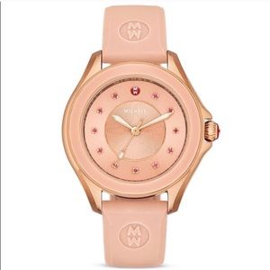 FINAL PRICE!Michele pink cape topaz studded watch!
