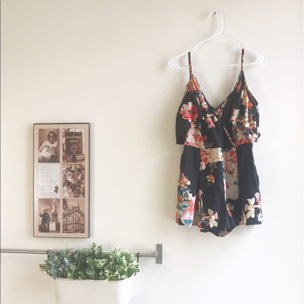 Band of Gypsies black floral romper