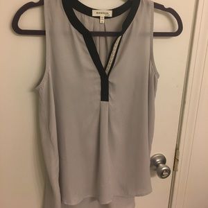 Grey Sleeveless Blouse
