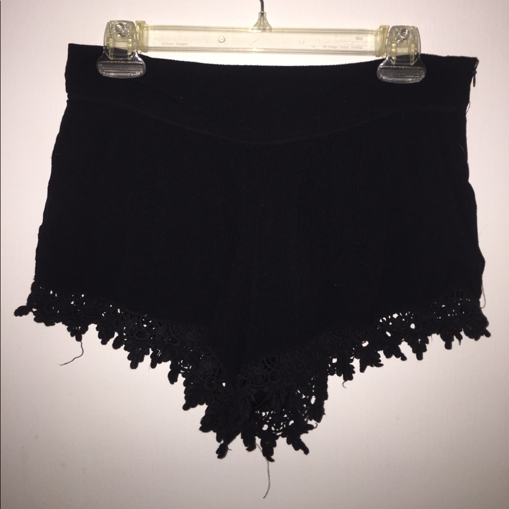 Black lace shorts