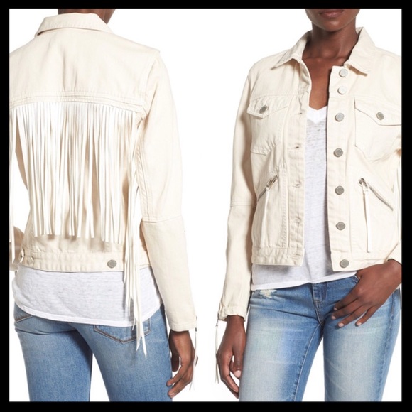 54 off Blank NYC Jackets & Blazers blank nyc // suede fringe off white denim jacket from