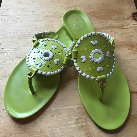 lime green jelly sandals