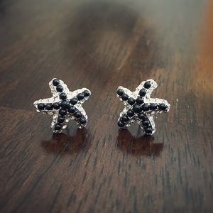 Black Caviar Starfish Earrings
