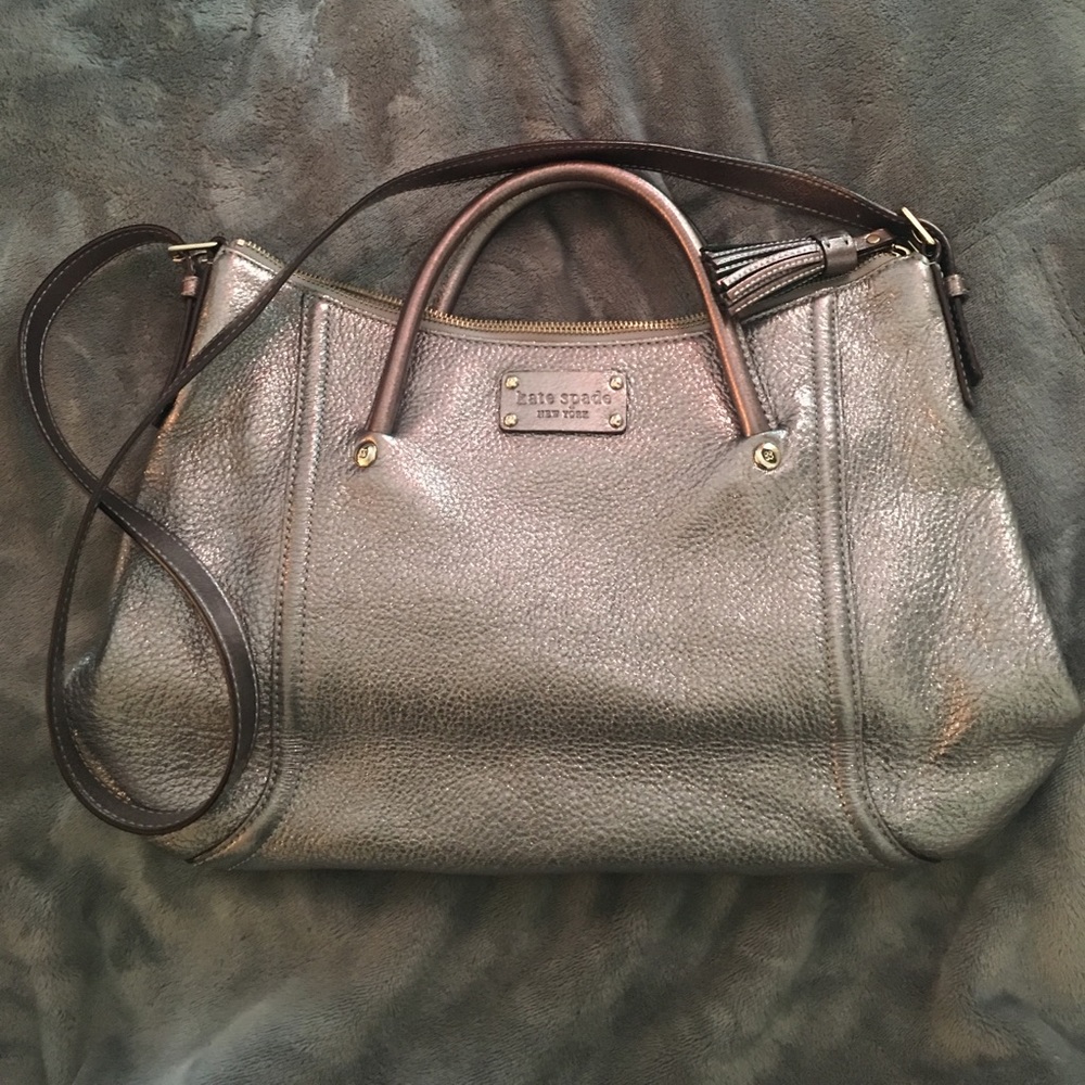 Shimmering pebble leather Kate Spade bag