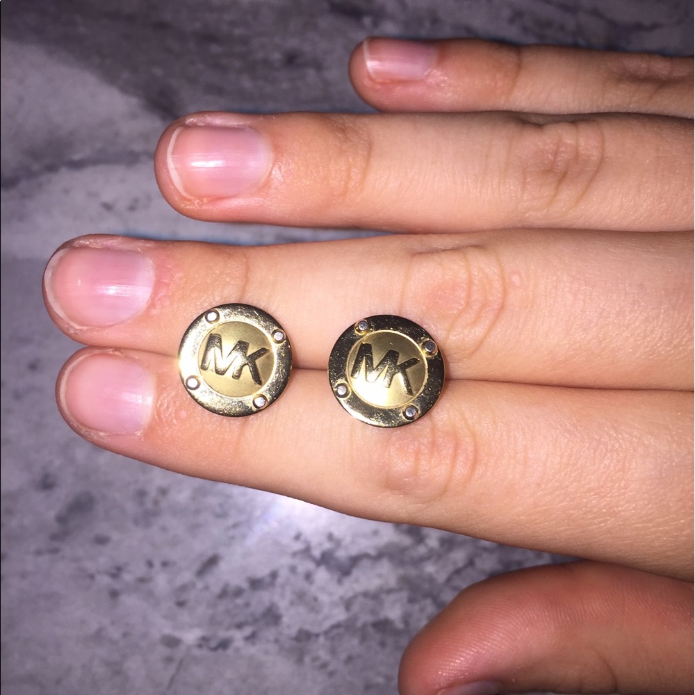 MK gold earrings