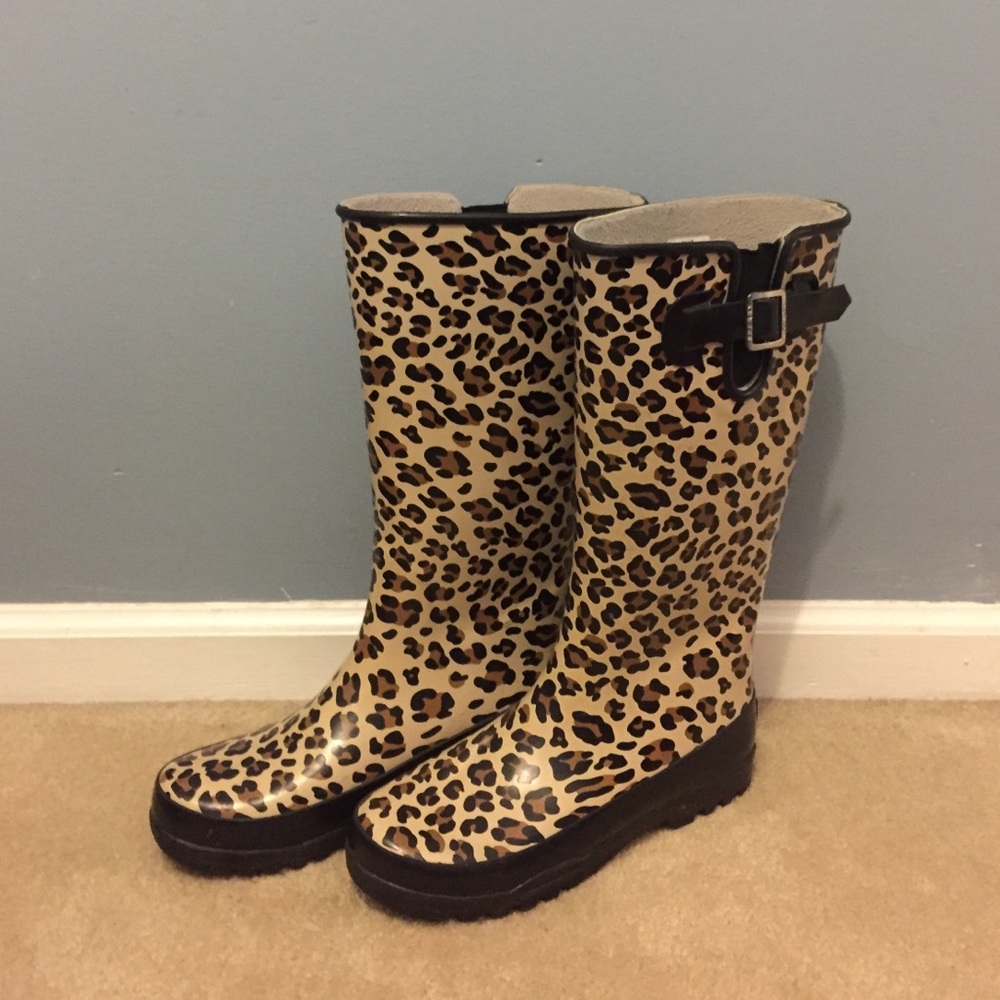 Cheetah Print Sperry Top-Sider Rain Boots
