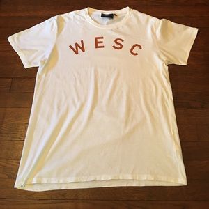 WESC White T Shirt Graphic Short Sleeve Large