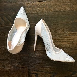 Mesh and studded heels