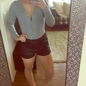 Grey long sleeve body suit