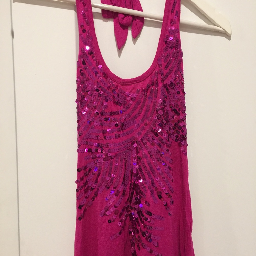 bebe sequin halter top