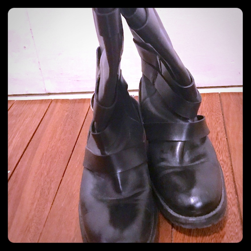 Dior black leather boots