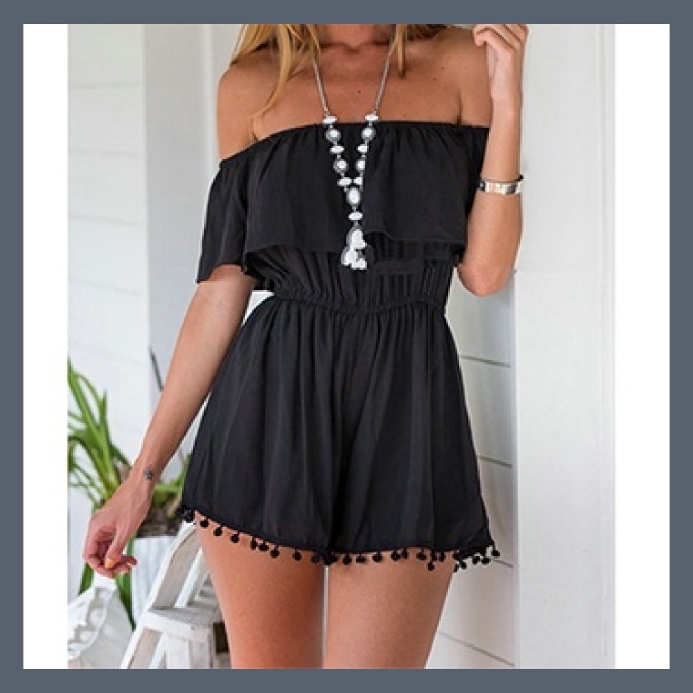 Black ruffle onesie
