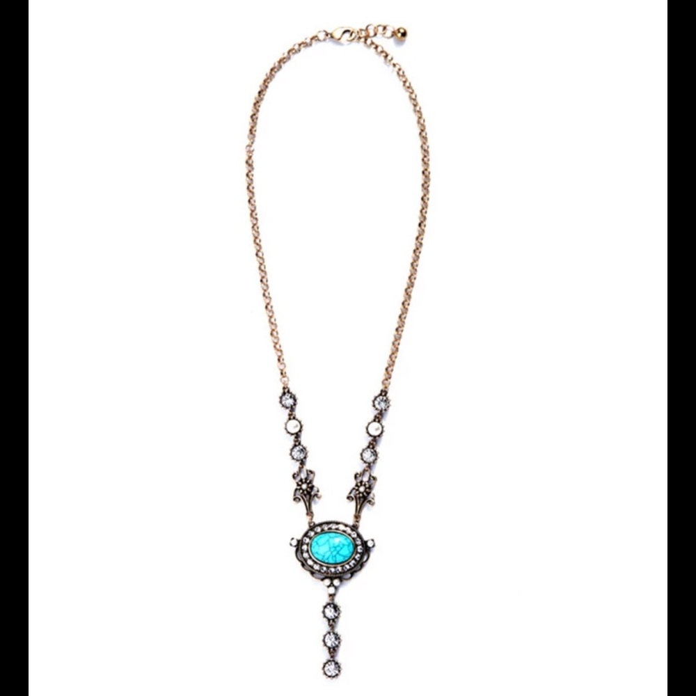 Boho faux turquoise long necklace!! Beautiful - Picture 4 of 5