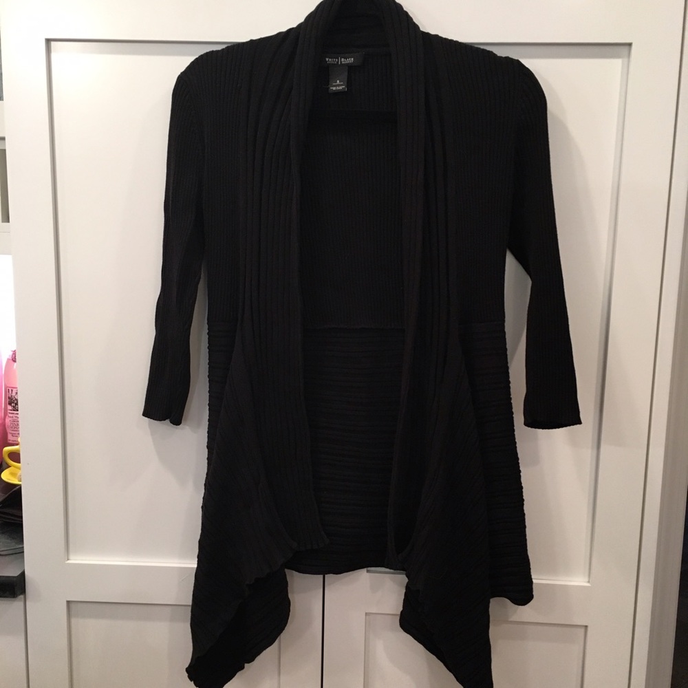 White House Black Market Black Flowy Cardigan, S