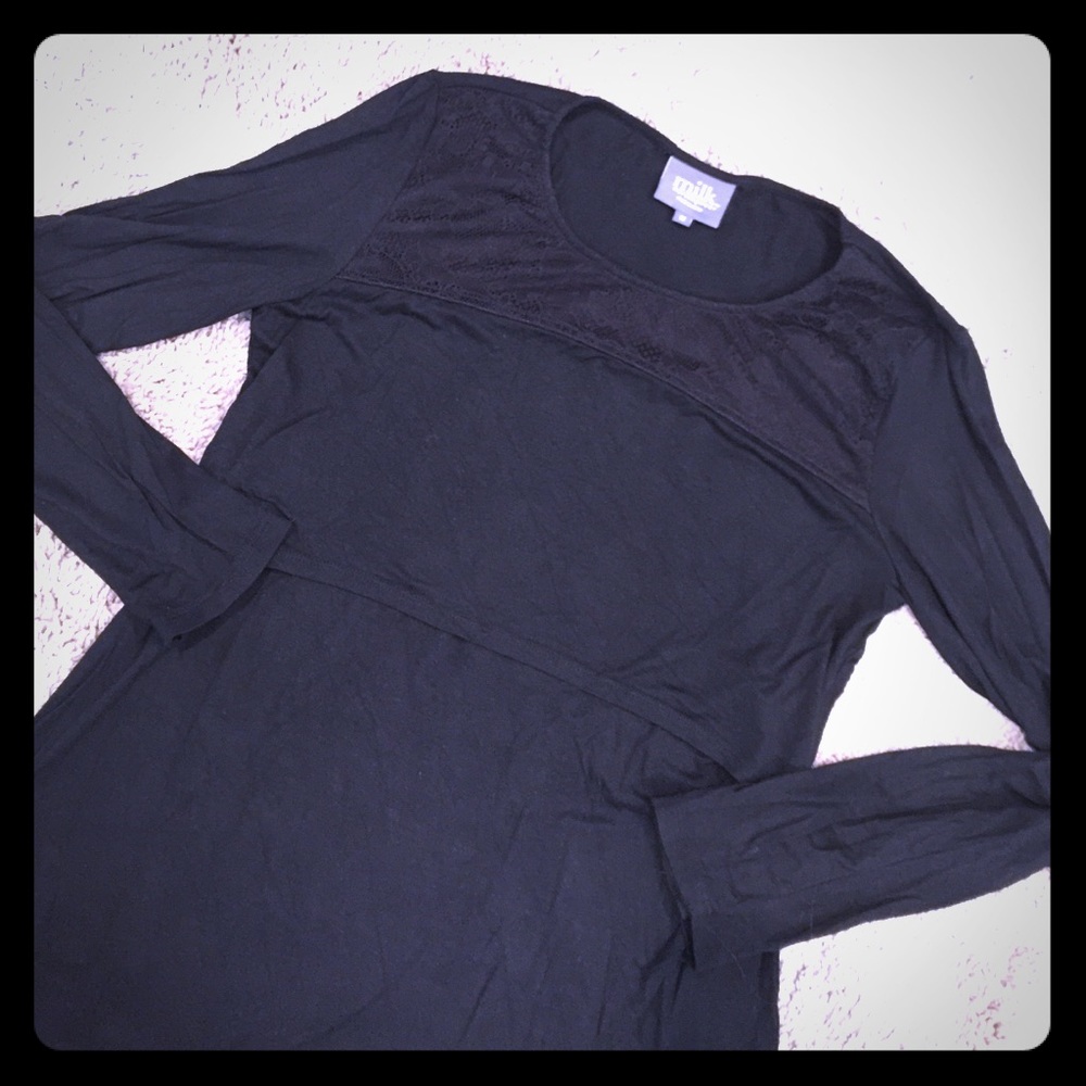 Lace accent nursing breastfeeding top