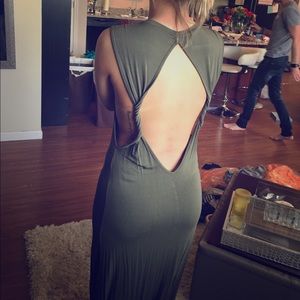 Long olive maxi dress