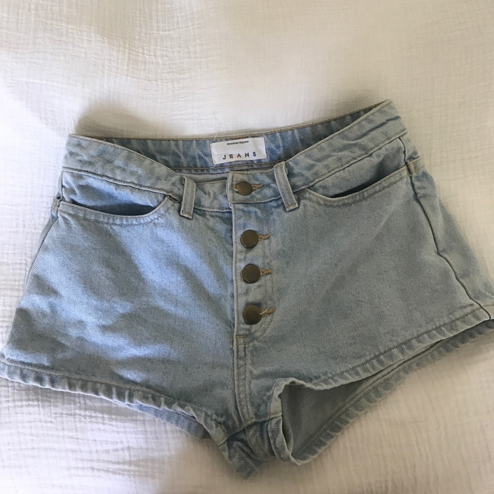 American Apparel Denim High Waisted Shorts