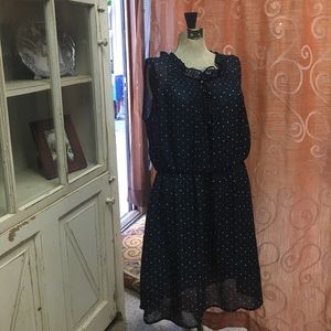 GAP Summer Dress-Adorable! Navy with polka dots! L