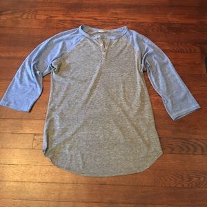 Alternative Apparel T Shirt Grey Blue Baseball M