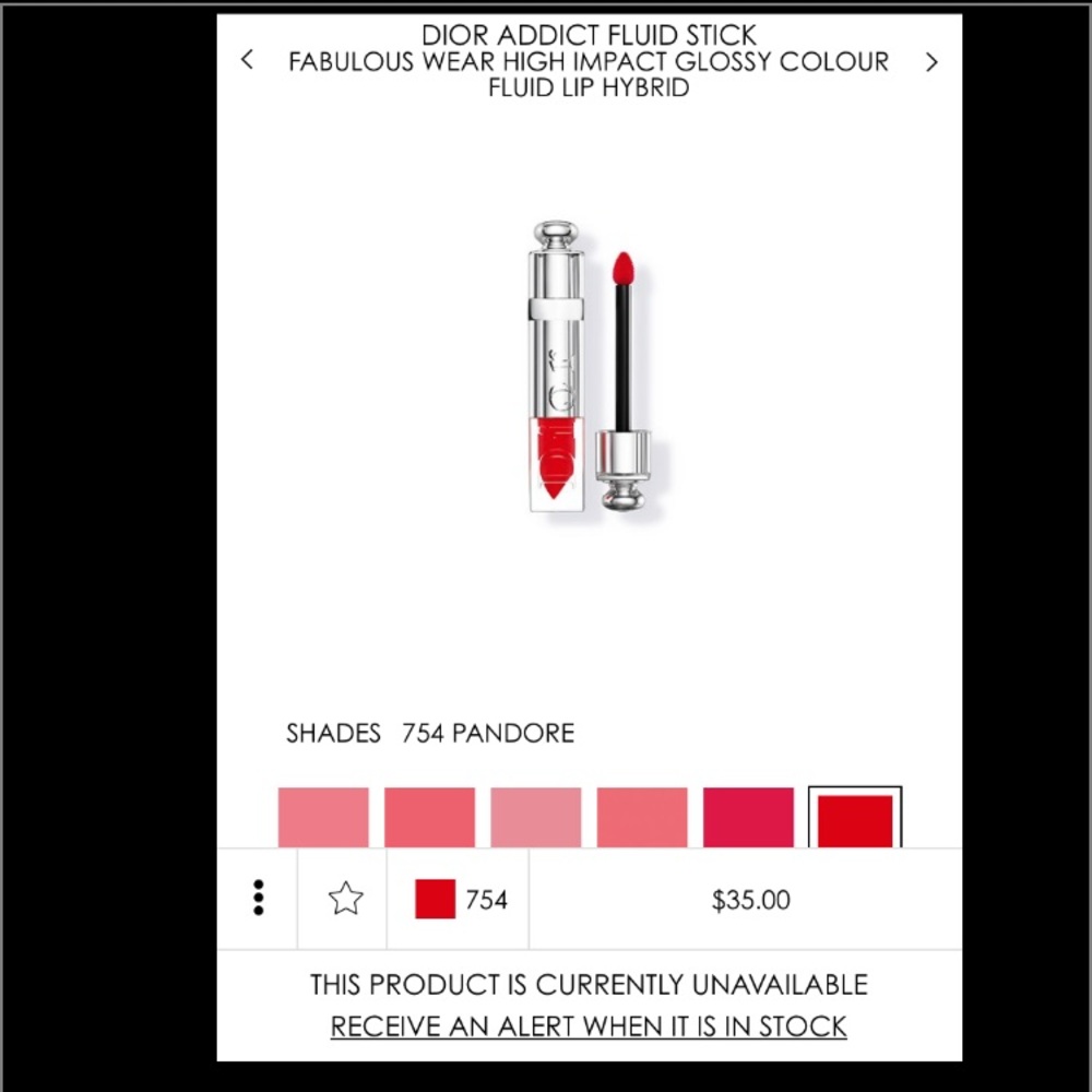 Dior addict fluid stick 754 pandore nwot sold out