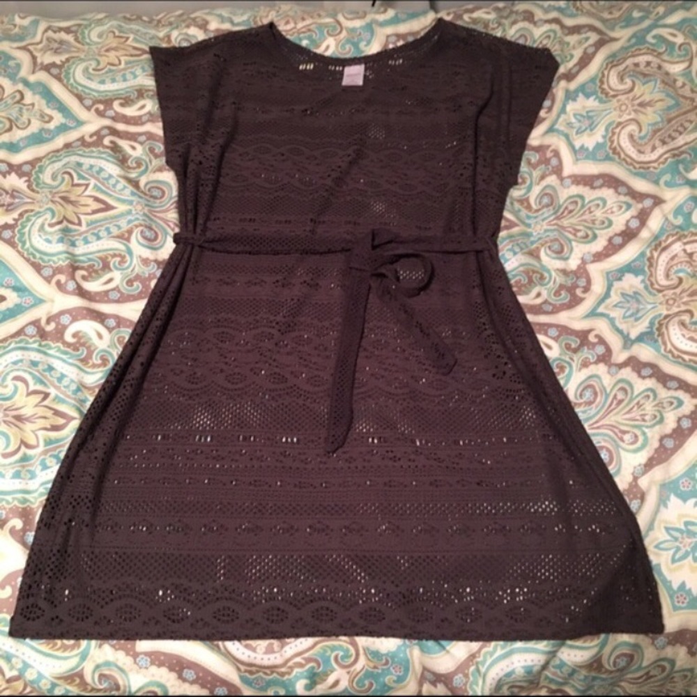 Gray Crochet Swim Cover Up