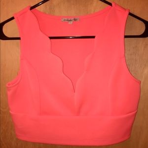 Scalloped Crop Top