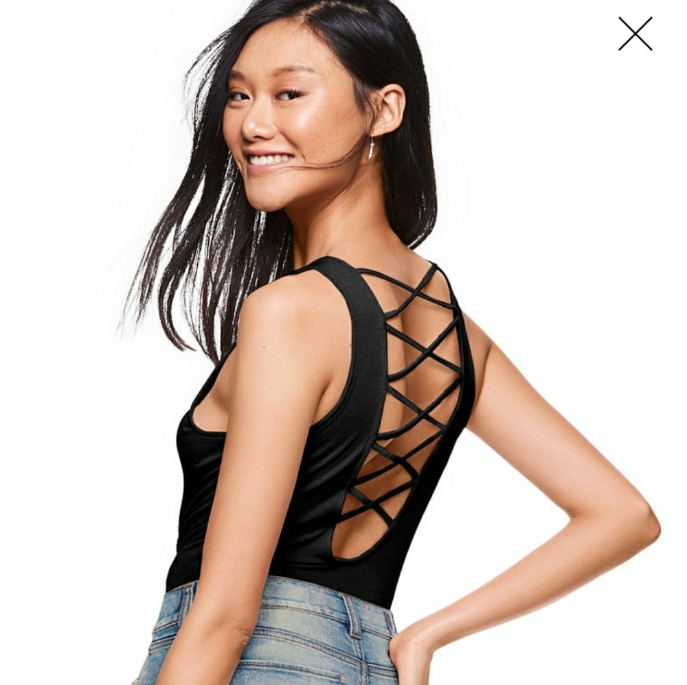 VS Pink strappy bodysuit