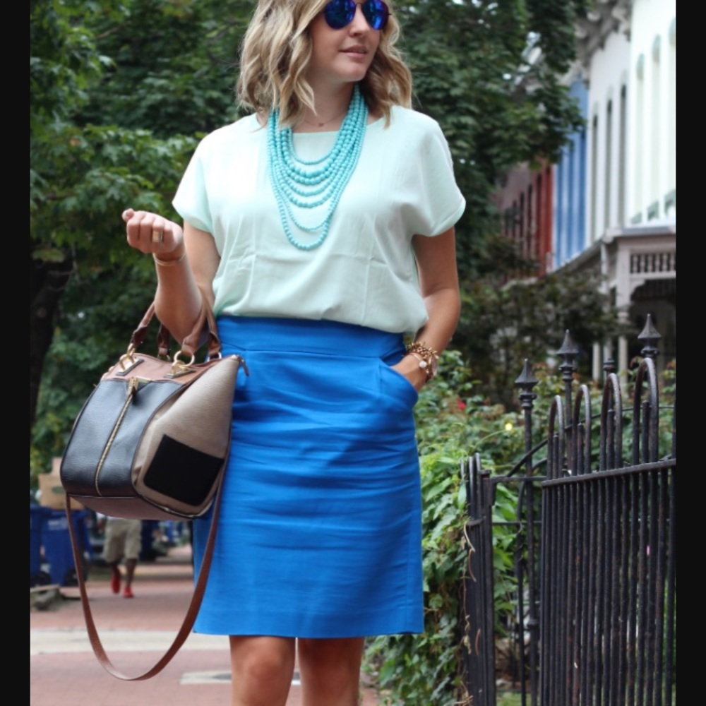 ‼️SALE‼️J. Crew blue pencil cotton skirt