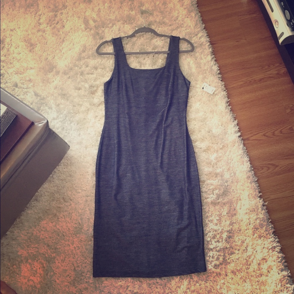 Navy midi dress