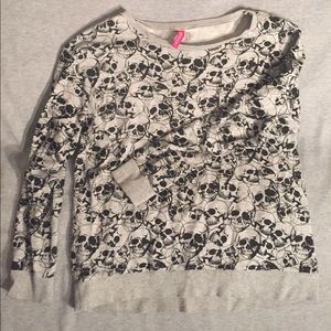 H&M Grey Skulls Relaxed Fit Sweatshirt