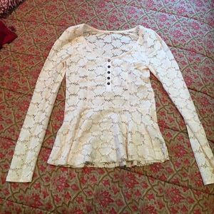 free People peplum long sleeve top