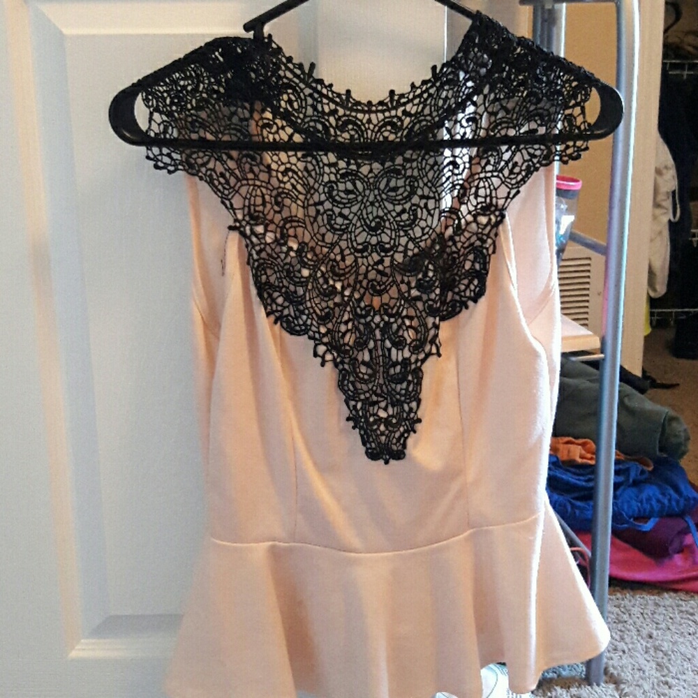 Peplum top with lace