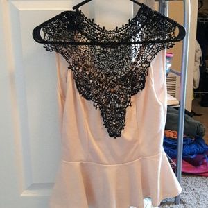 Peplum top with lace