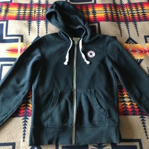 Men's black converse zip-up hoodie
