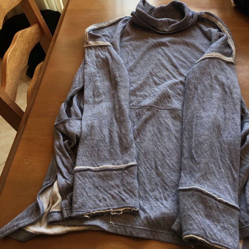 Free people blue cowl neck...so soft and comfy.