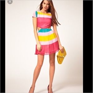 RARE Multi Colored Cut Out Dress