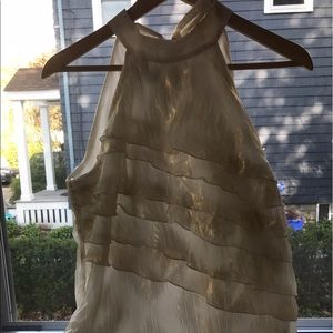 Gold and white going out top