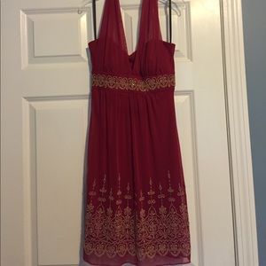 Red beaded dress