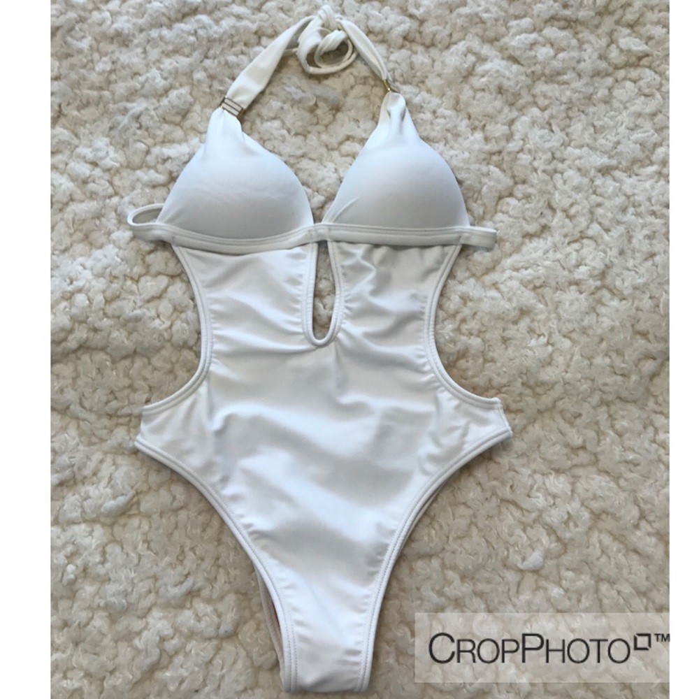 One pice white bathing suit