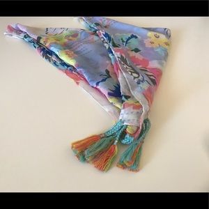 Pastel floral summer scarf