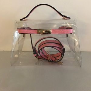 Chic clear/pink crossbody bag