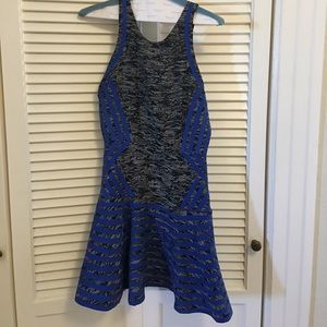 Parker blue and black cocktail dress