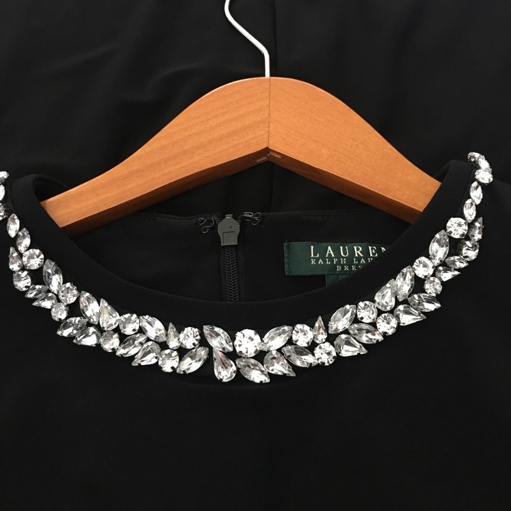 Gorgeous Ralph Lauren dress with jewl neck
