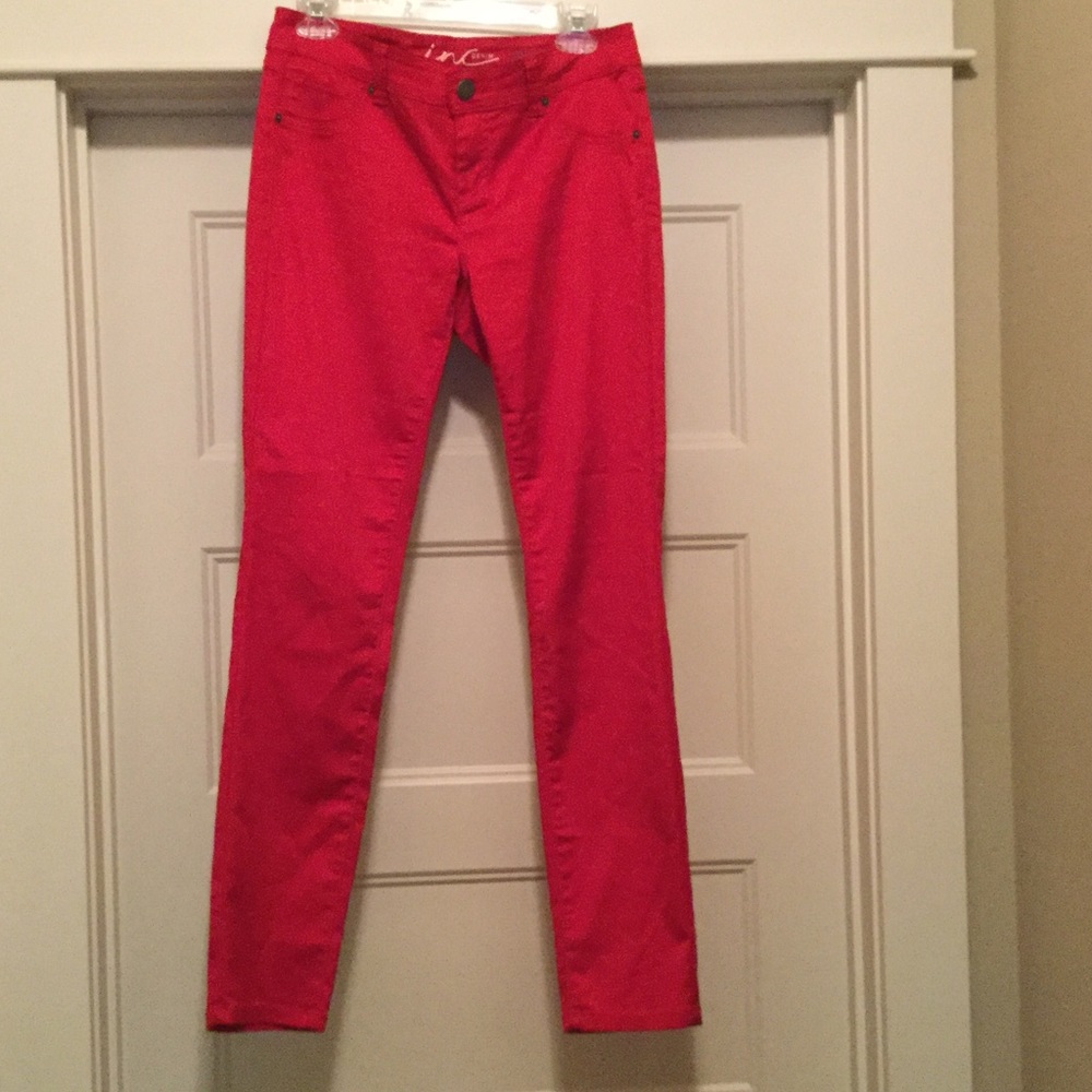 INC Skinny Leg Regular Fit  Red Jeans Sz 6