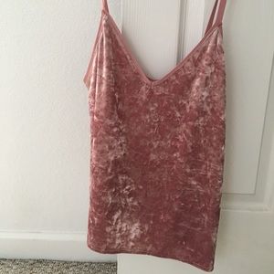 Light pink velvet textured camisole crop top Zara