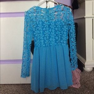 Blue lace dress