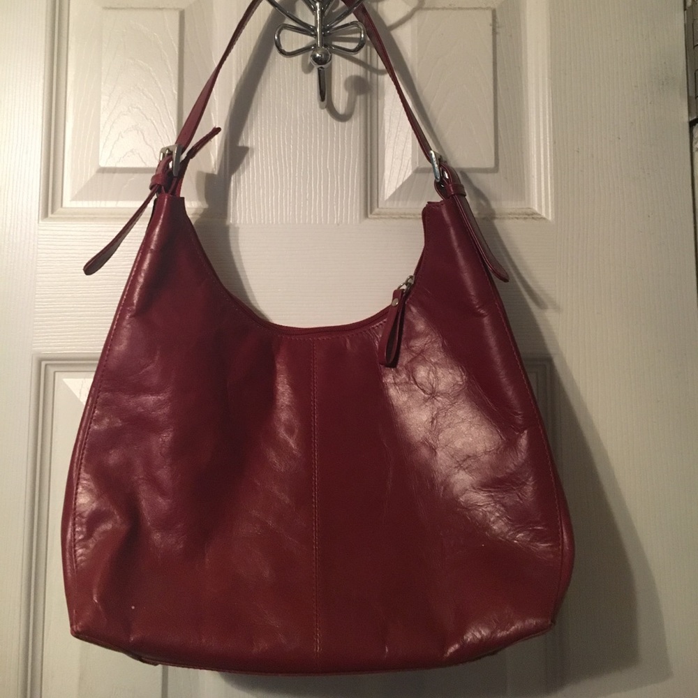 Red Leather Medium Hobo